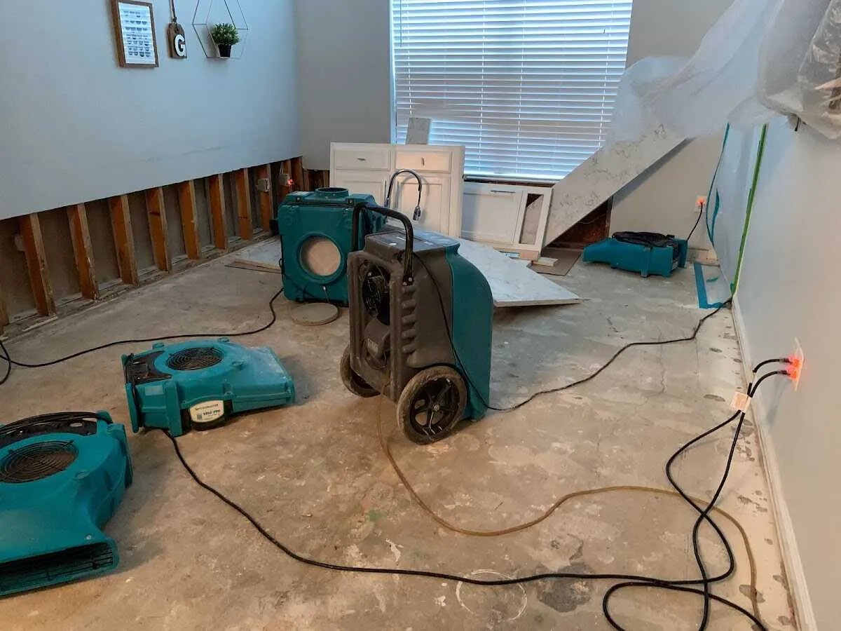Dehumidifier in flood-cut room for Water Extraction & Removal in South Charleston